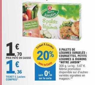 8 palets de légumes surgelés : courgettes, petits légumes & oignons "notre jardin"