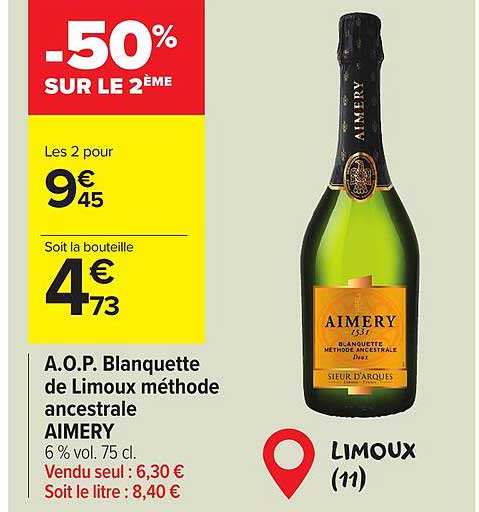 a.o.p. blanquette de limoux méthode ancestrale aimery