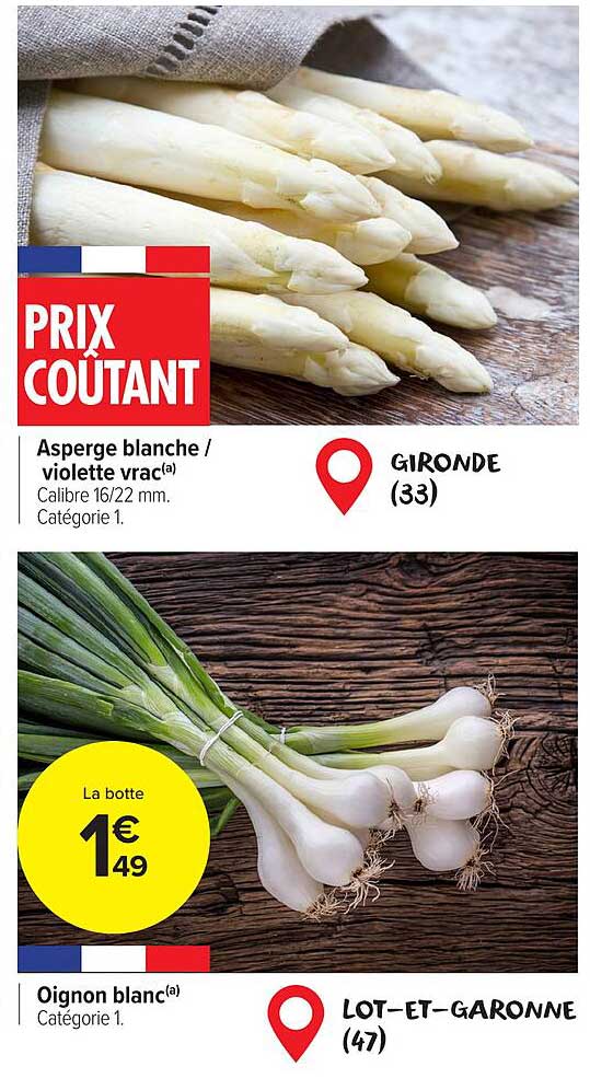 asperge blanche ou violette vrac ou oignon blanc