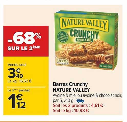 barres crunchy nature valley