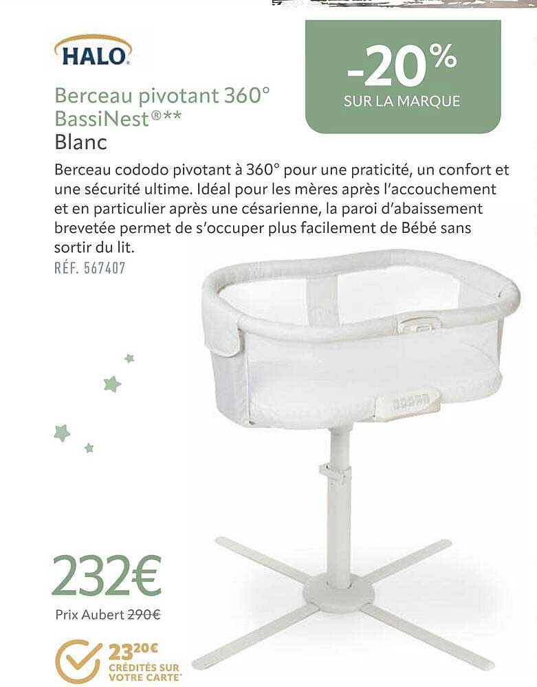 berceau pivotant 360° bassinest halo