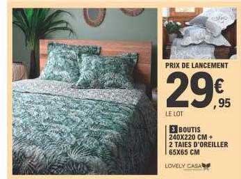 boutis 240 x 220 cm + 2 taies d'oreiller 65 x 65 cm