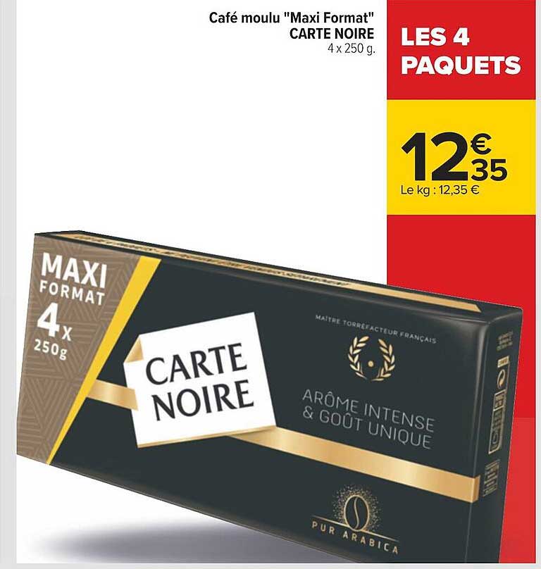 café moulu "maxi format" carte noire