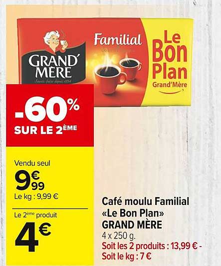 café moulu familial "le bon plan" grand mère
