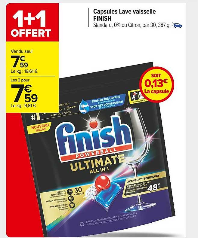 capsules lave vaisselle finish