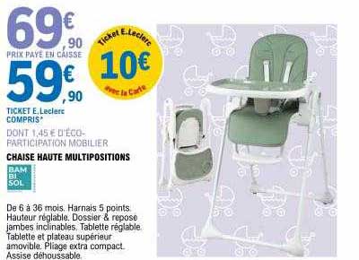 chaise haute multipositions