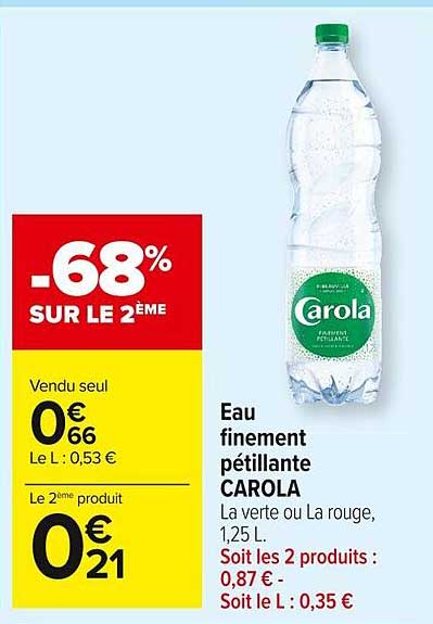 eau finement pétillante carola