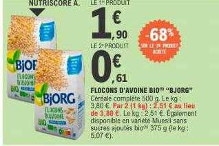 Flocons D'avoine Bio "bjorg"