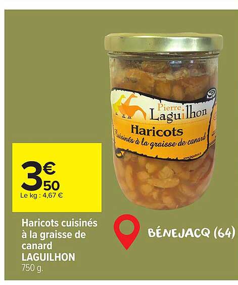 haricots cuisinés à la graisse de canard laguilhon