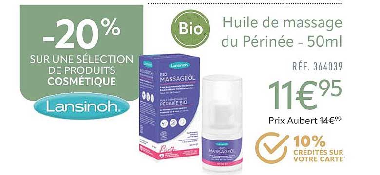 huile de massage du périnée - 50ml lansinoh