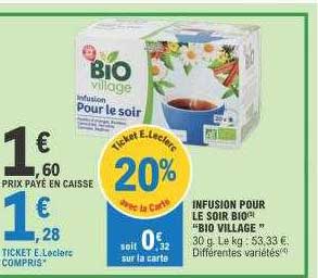 infusion pour le soir bio "bio village"