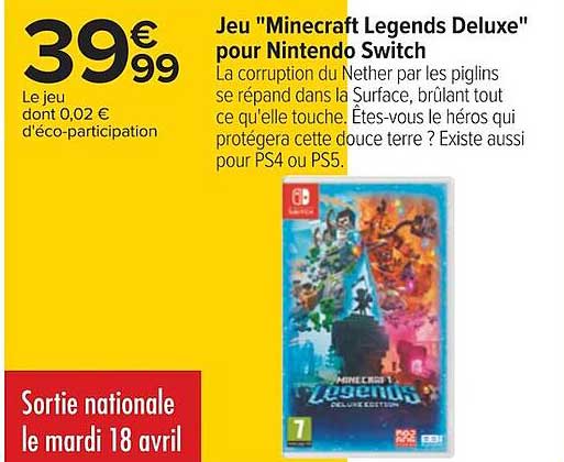 Jeu "minecraft Legends Deluxe" Pour Nintendo Switch