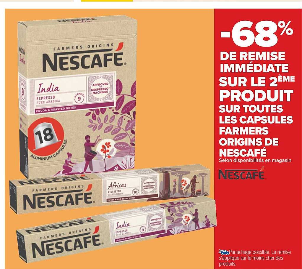 les capsules farmers origins de nescafé