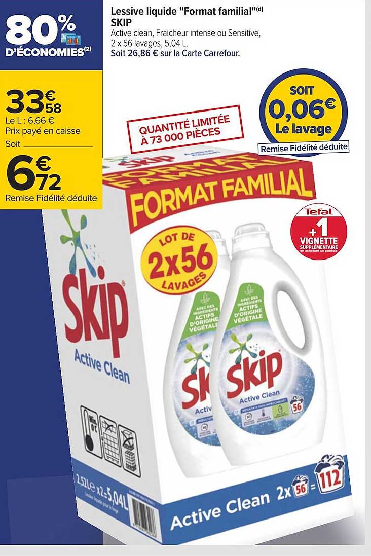 lessive liquide "format familial" skip