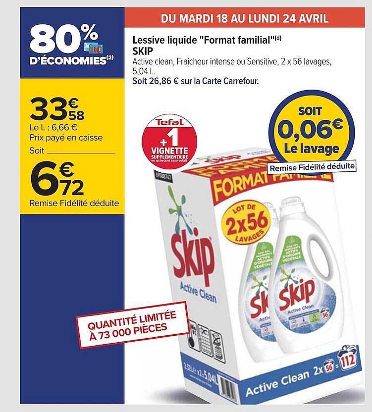 lessive liquide "format familial" skip