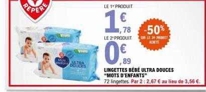 lingettes béb ultra douces "mots d'enfants"