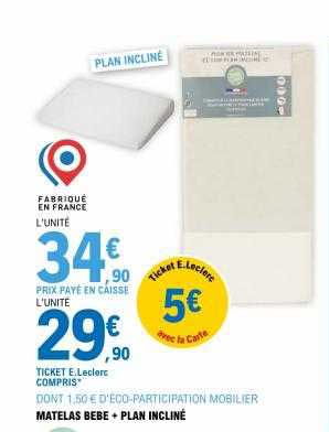 matelas bébé + plan incliné