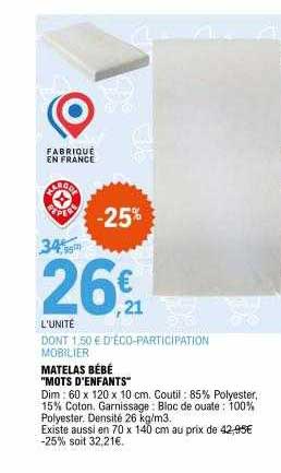 matelas bébé "mots d'enfants"