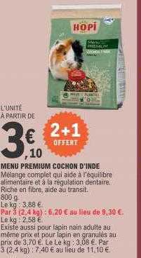 menu premium cochon d'inde hopi