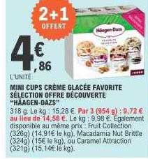 Mini Cups Crème Glacée Favorite Sélection Offre Découverte "häagen-dazs"