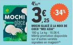 mochi glacé à la noix de coco "mei asia"