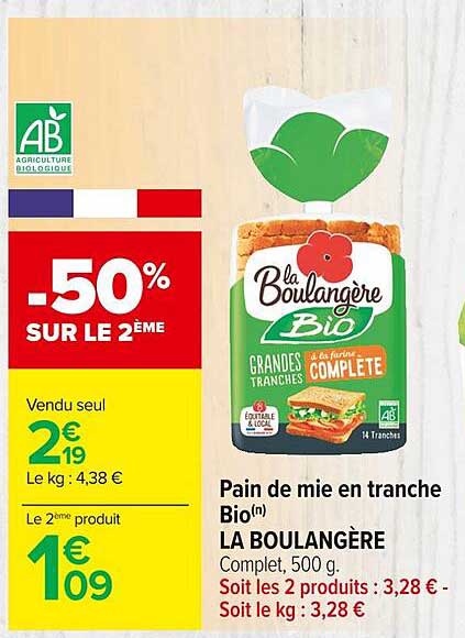 Pain De Mie En Tranche Bio La Boulangère