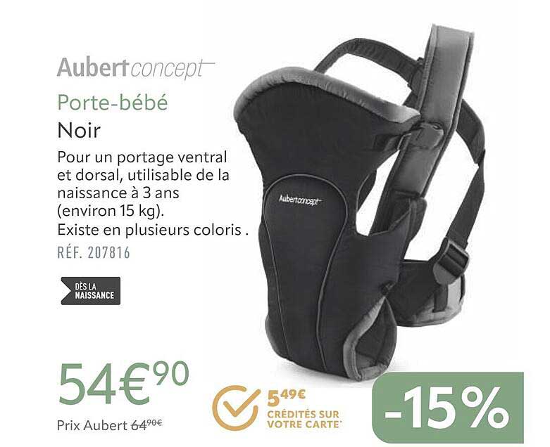 Porte-bébé Noir Aubert Concept