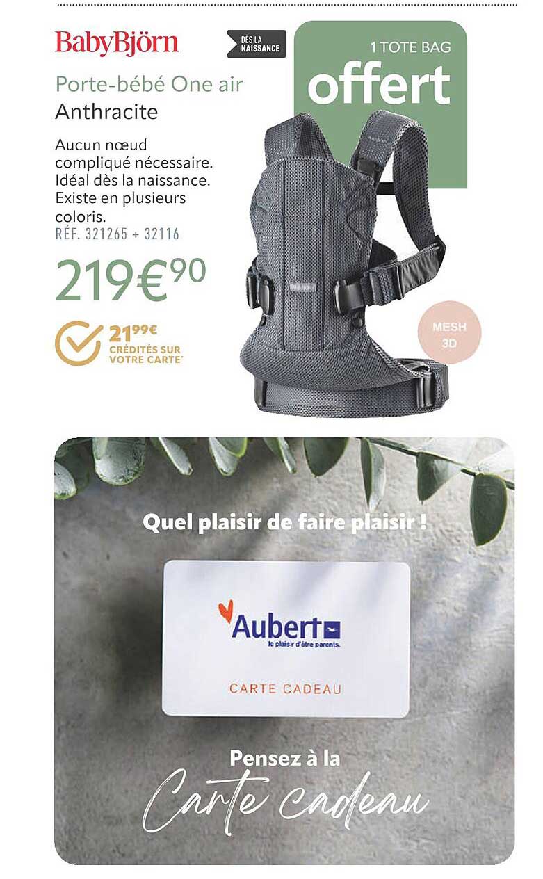 porte-bébé one air anthracite baby björn