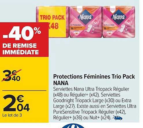 protections féminines trio pack nana