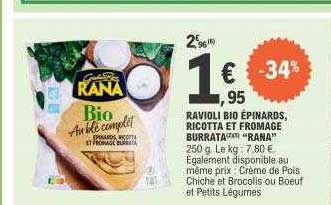 Ravioli Bio épinards, Ricotta Et Fromage Burrata "rana"