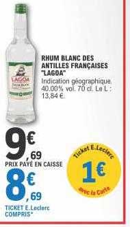 rhum blanc des antilles françaises "lagoa"