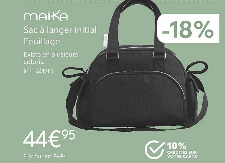 sac à langer initial feuillage maïka