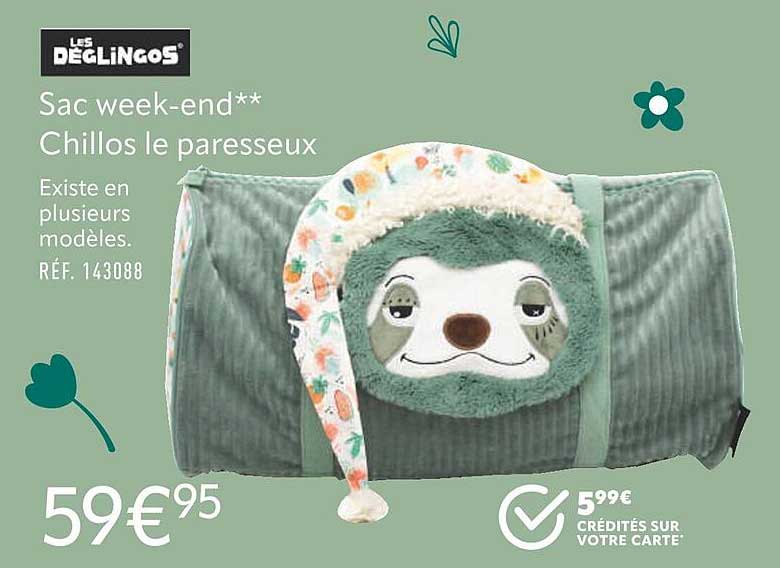 sac week-end chillos le paresseux les déglingo 5