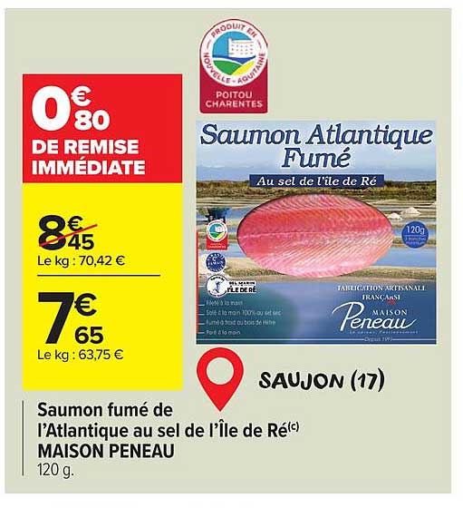 saumon fumé de l'atlantique au sel de l'île de ré maison peneau