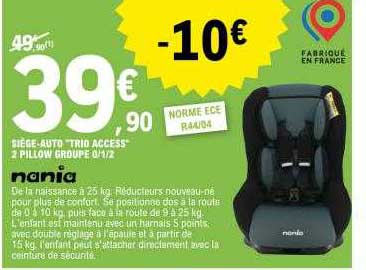 siège-auto "trio access" 2 pillow groupe 0-1-2 nania
