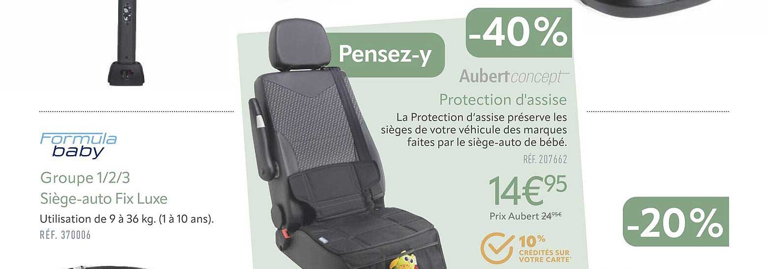 siège-auto fix luxe formula baby, protection d'assise  aubert concept