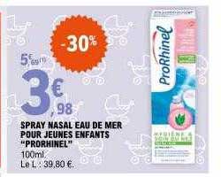 spray nasal eau de mer pour jeunes enfants "prorhinel"