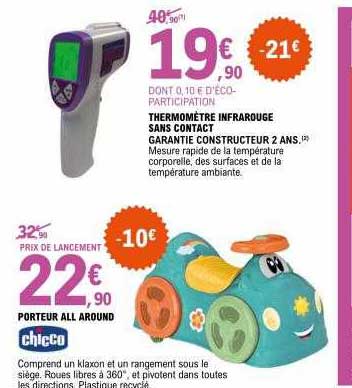 thermomètre infrarouge sans contact, porteur all around chicco