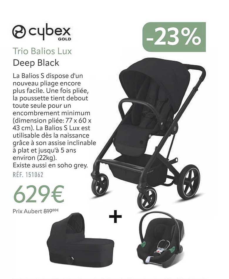 trio balios lux deep black cybex gold