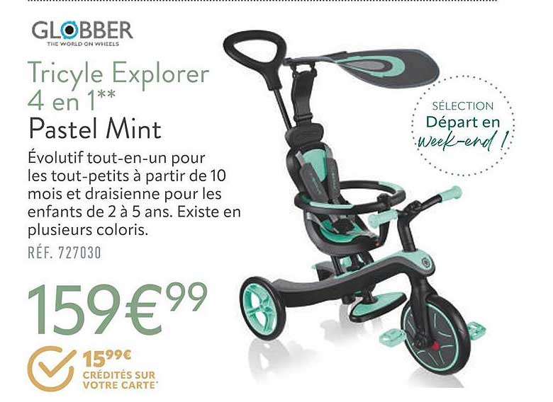 trycyle explorer 4 en 1 pastel mint globber