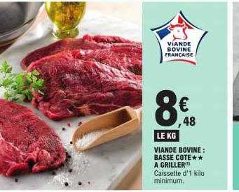 viande bovine : basse côte**à griller