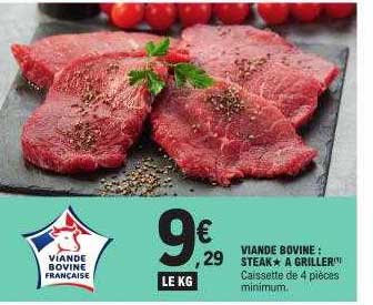 viande bovine : steak*à griller
