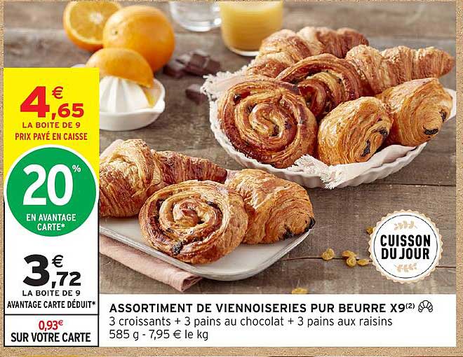 ASSORTIMENT DE VIENNOISERIES PUR BEURRE X9