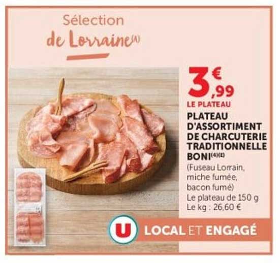 Boni Plateau d'assortiment de charcuterie traditionnelle