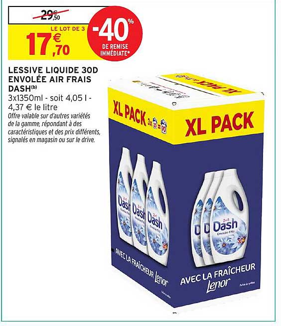 Dash Lessive liquide 3D Envolée Air Frais