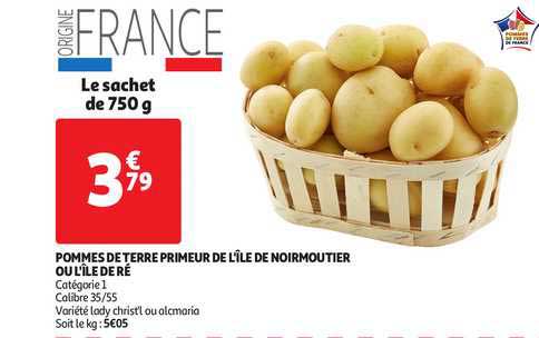 pommes de terre primeur de l'île de noirmoutier ou l'île de ré