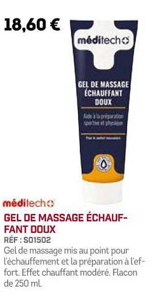 gel de massage échauffant doux méditech