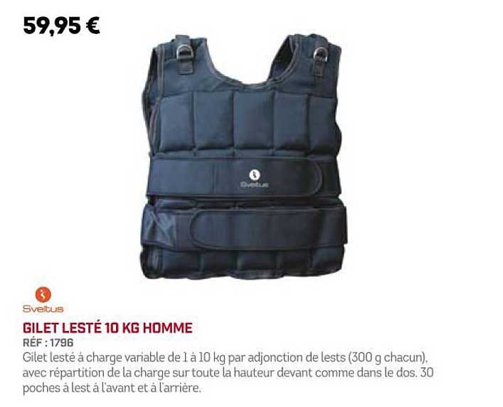 Gilet Lesté 10 Kg Homme Sveltus