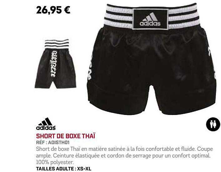 short de boxe thaï adidas