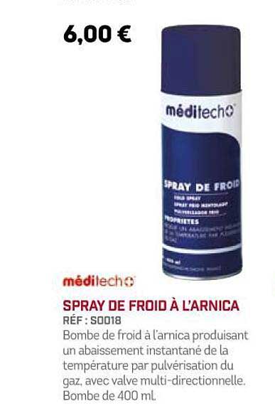 spray de froid à l'arnica méditech